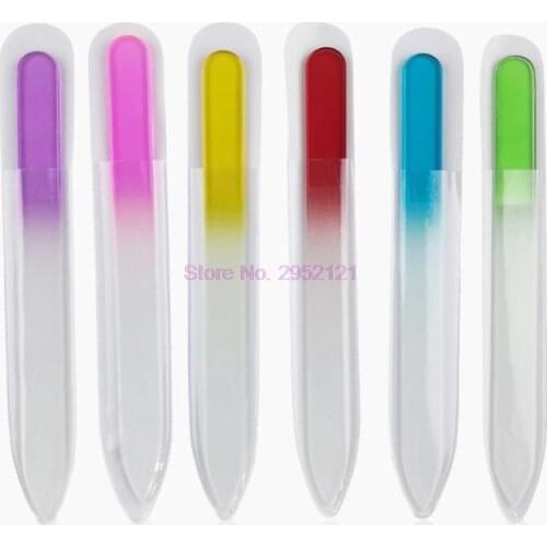 1000pcs Monochrome crystal glass nail file Fashion nail polish strip Polishing tool manicure hot