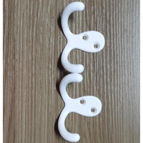 2 Pack Double Prong Robe Towel Hooks Wall Hooks for Towels Heavy Duty Towel Hanger Towel Holder for Bathroom Bedroom Kitchen