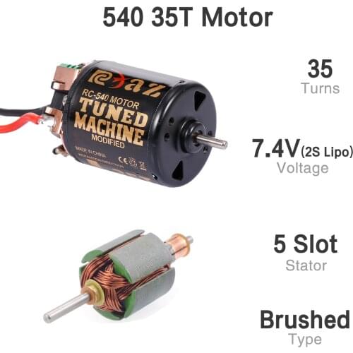5-Slot 540 35T Brushed Motor w/ 60A ESC for 1/10 Traxxas Hsp Redcat Rc4wd D90 Tamiya Axial SCX10 Hpi RC Car RC Parts