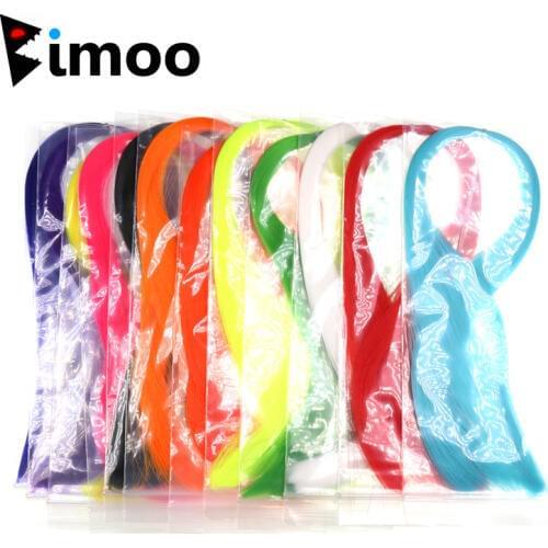 Bimoo 50 Packs Synthetic Fiber Streamer for Soft Lure Making Sabiki Fly Jigs Hooks Bucktail Jig Fly Fishing Material wholesale