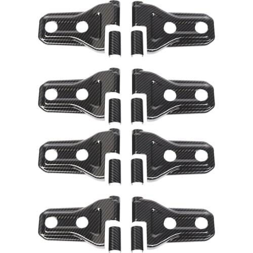 8Pcs/Set ABS Black Carbon Fiber Style Car Door Hinge Cover Trim Decoration Fit For Jeep Wrangler JL JT 2018 2019 2020