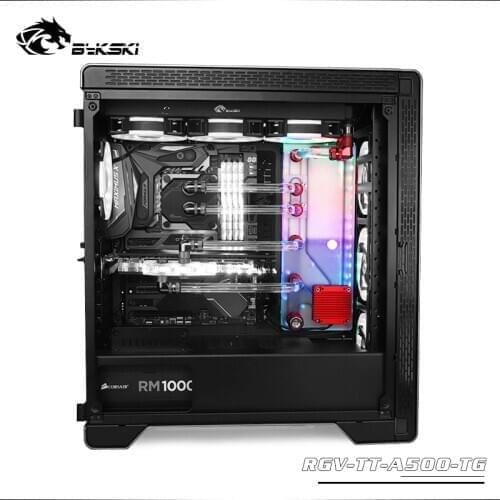 BYKSKI Acrylic Water cooling Board use for TT A500 TG Computer Case/Water Channel Solution for CPU and GPU Block/3PIN RGB Light
