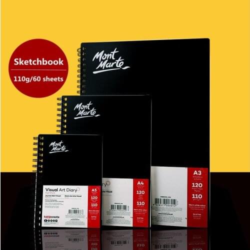 A3/A4/A5 Sketchbook Loose-leaf 120 Pages Detachable 110g Thick Paper Sketch Paper Painting Art Supplies