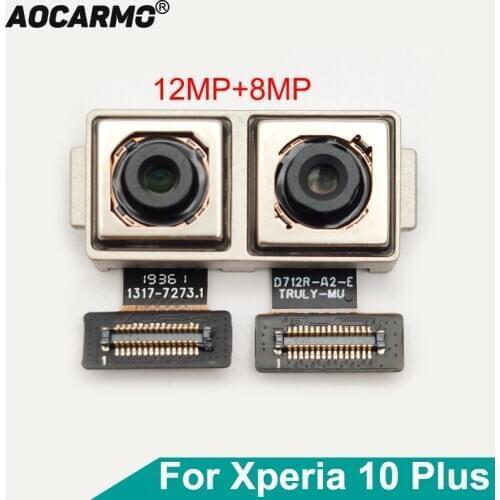 Aocarmo 12MP+8MP Double Back Rear Main Camera Module Flex Cable For SONY Xperia 10 Plus 10P Replacement