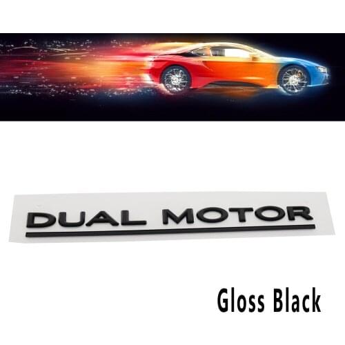 Gloss Black DUAL MOTOR Performance for Model 3 Trunk Rear Nameplate Emblem Badge Sticker
