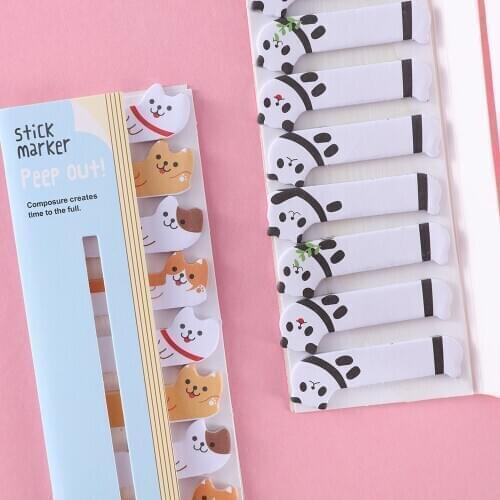 Paper Cartoon Marker Cute Cat Panda Rabbit Animal Style Bookmarks Cute Cat Funny Student School Stationery For Children Gift