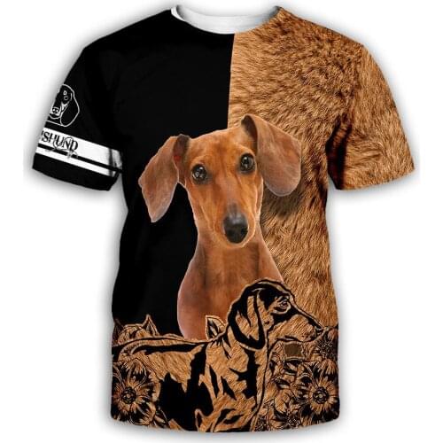 CLOOCL Dachshund Dogs Print T-shirts Animal Pets 3D Design Men Tops Women Casual Clothing Short Sleeve Streetwear