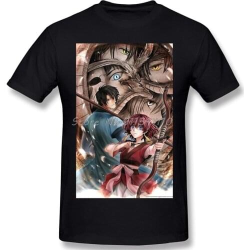 Men Yona Manga and Anime Series Black T-Shirt Akatsuki No Of The Dawn Pure Cotton Tees Harajuku TShirt