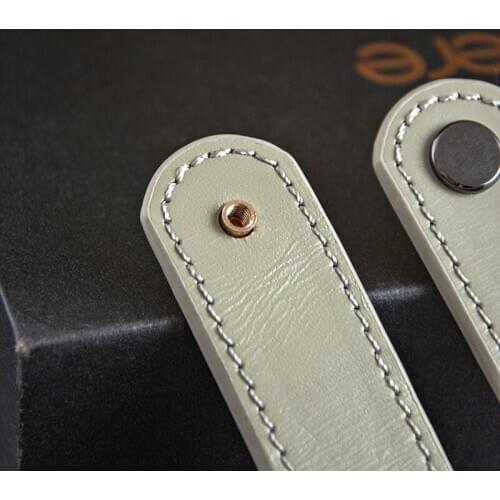 Khaki ＆gray Double sided leather cabinet handles kitchen cupboard handle dresser handles handles for furniture vintage