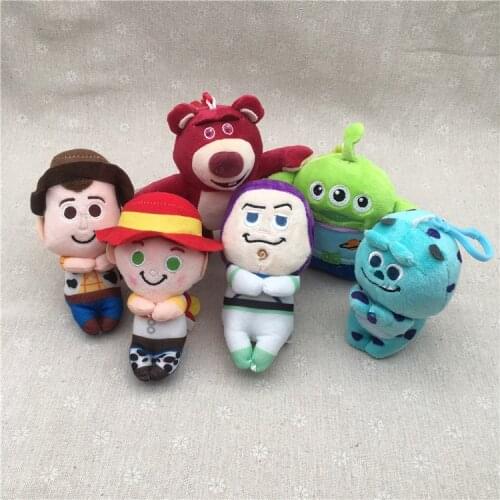 Disney Toy Story Lotso Bear Woody 99851 Anime Plush Keychain Cartoon Doll chain Toy Pendant Ornament Children Birthday Gifts