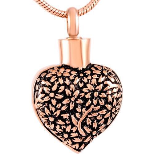 Graceful Flower Heart Urn Hold Ashes Cremation Necklace Ash Keepsake Urns Memorial Jewelry Ash Locket Necklace With Funnel Free
