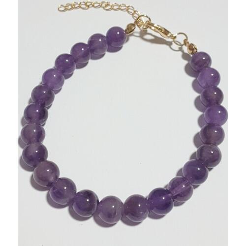 KBJW Original 8mm Nature Stone Bracelet Lobster Clap Extension Version Beaded Energy Bracelet for Women