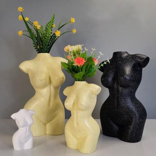Body Art Design Ceramic Vase Nude Female Sculpture Flower Pot Ornament Creative Hobby Vase Planting Machine Craft