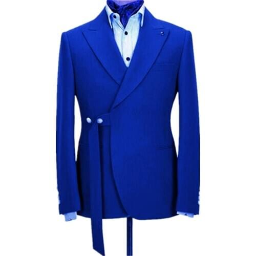 Handsome Two Buttons Groomsmen Peak Lapel Groom Tuxedos Wedding Dress Men Suits Blazer Prom Dinner (Jacket+Pants+Tie) K514