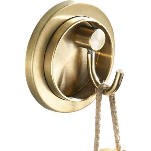 Leyden Stainless Steel Hidden Foldable Towel Hook,Brushed Gold Coat Hanger Decoration Wall Mounted Invisible Concealed