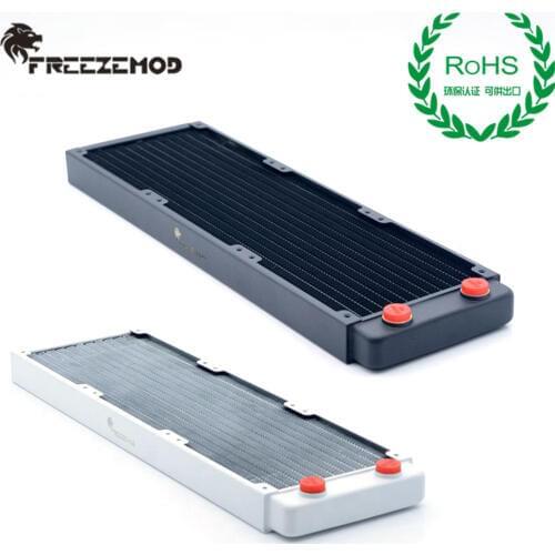 FREEZEMOD 360mm Copper Radiator White Water Cooler Heat Sink Piano Paint Thickness 27mm For Water Cooling ROHS Certification