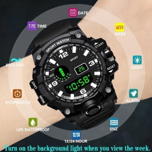 Fashion Brand Military Watch Men Electronic LED Digital Wristwatches Outdoor Waterproof Mens Sports Watches Relogio Masculino