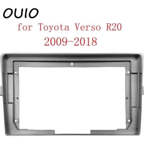 OUIO 9 inch car dashboard Double Din DVD frame decoration kit dashboard panel suitable for Toyota Verso R20 2009-2018 frame