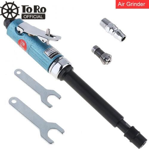 TORO TR-4152 1/4" 25000RPM Extended Shaft Straight Shank Pneumatic Grinding Machine Air Die Grinder for Grinding/Engraving