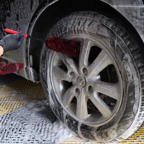 Portable Car Wheel Brush Auto Wheel Wash Brush Cleaning Handle Tools Brush Washing Flexible Multifunction Rims Tire Wheel R6O8
