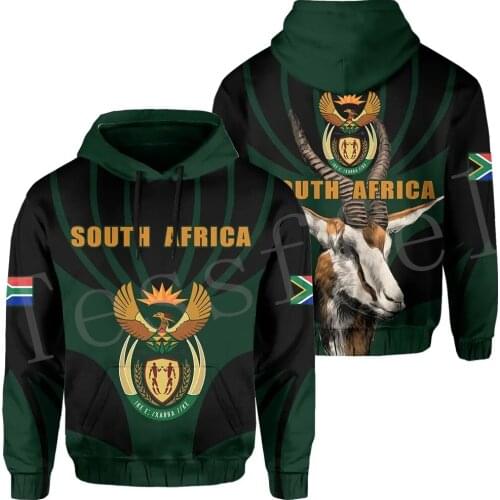 Tessffel NewFashion County Animal South Africa Flag Springbok Harajuku Tracksuit 3DPrint Men/Women Sweatshirts Casual Hoodies A5