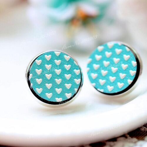 Unique 3D Heart Embossed 16mm Round Coloured Drawing pattern Laser Cut wood Cabochon DIY for Rings, Earring,Brooch,Necklace