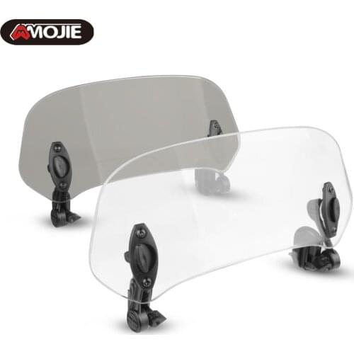 Universal For BMW KAWASAKI YAMAHA HONDA SUZUKI Motorcycle Windshield Extension Adjustable Spoiler Clamp-On Windscreen Deflector