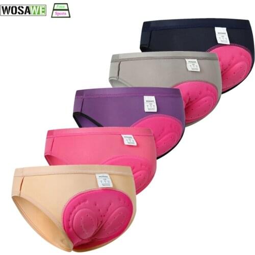 WOSAWE Womens Cycling Underwear Triangle Shorts 7 Colors Bicycle Underpants Womens Bike Riding 3D GEL Padded MTB Shorts S-2XL