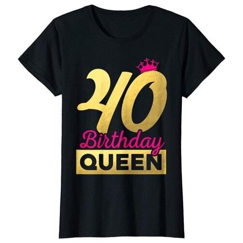 Womens Gift 40th birthday born 1980 sweet Birthday Queen crown T-Shirt