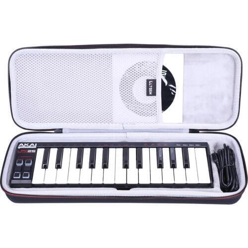 LTGEM Black EVA Hard Case for AKai Professional LPK25/25 Key Portable USB MIDI Keyboard Controller for Laptops (Mac&PC)