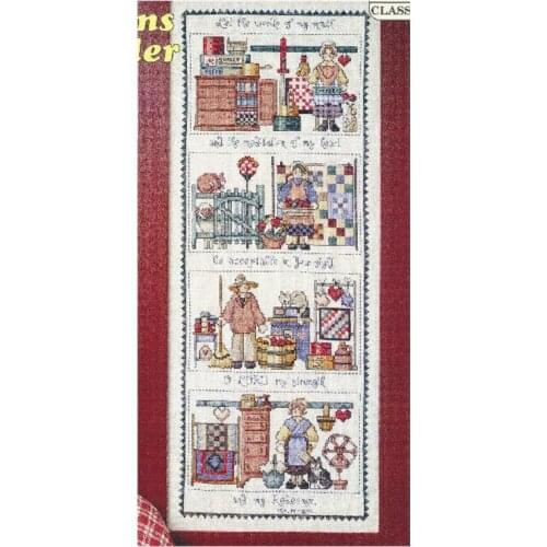 Magazine Home Decor Crossstitch 11CT Printed Fabric Kit Four Seasons Girls Handmade Chinese Embroidery Material Pack