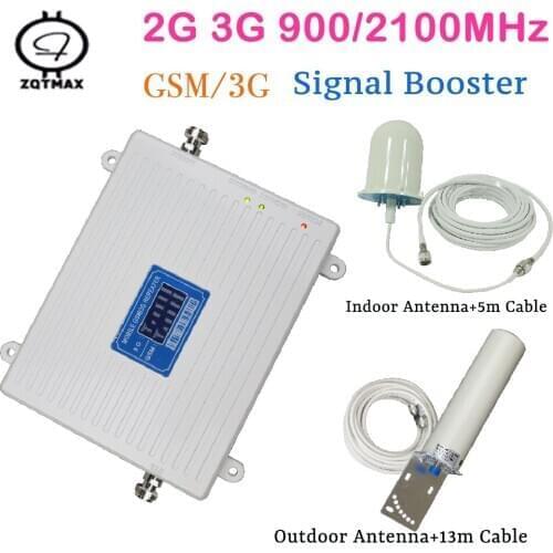 ZQTMAX antenna + Cellular smart Amplifier 65dB GSM Signal Repeater 2g 3g Cell phone Booster with home mobile signal booster