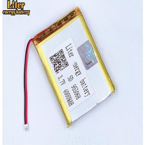 1.5MM 2pin connector 955068 4000mah 3.7V Polymer Lithium-ion Battery Recharge Battery for Digital Products Power Bank Battery