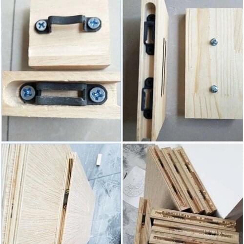 10pcs 2in1 Invisible cabinet connectors metal Cupboard hinge assembly furniture connecting bracket recessed screw fastener