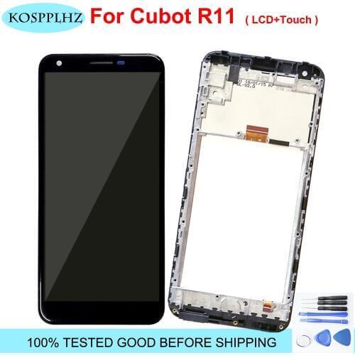 100% Tested For Cubot R11 LCD Display with Touch Screen Digitizer Assembly + Frame For Cubot R11 Mobile Accessories + Free Tools