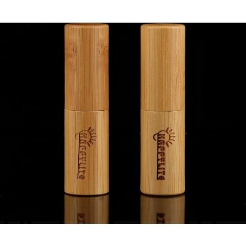 100 pcs Bamboo Wood Cosmetic Lipstick Tubes Can Customize Logo Lipstick Containers Makeup Packaging Bottles Wholesale