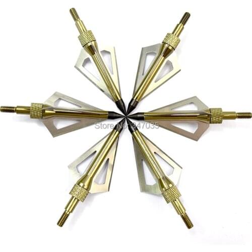 12 pcs 100 Grain Brown Arrow Broadhead Point Tip Archery Hunting Shooting Arrowhead