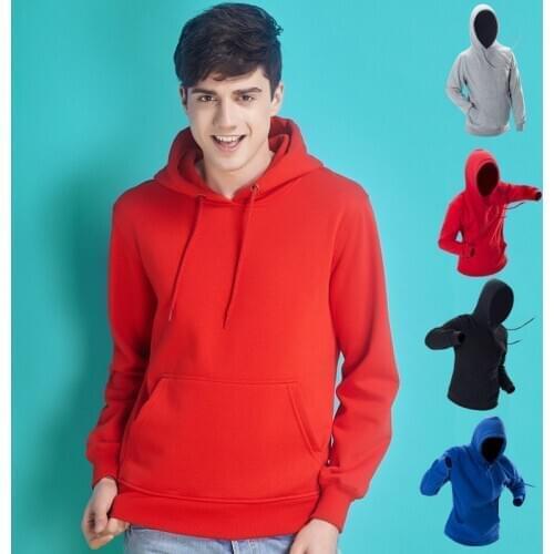 2019 Autumn and Winter Plus Velvet Thick Solid color Sweatshirt Tide brand Solid color Hheadband Hoodie more size S-XXXL