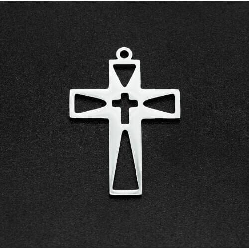 5pcs/lot 100% Stainless Steel 30x20 Cross DIY Charm Pendant Wholesale Top Quality Necklace Earring Finding