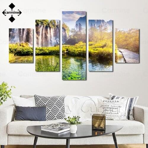 Printing Pictures 5 Pieces Landscape Painting On Canvas Home Mountain Wall Art Modular Posters and Prints Living Room Decoration