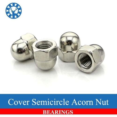50Pcs DIN1587 M3 M4 M5 M6 Stainless Steel 304 Nuts Decorative Cover Semicircle Acorn Nut