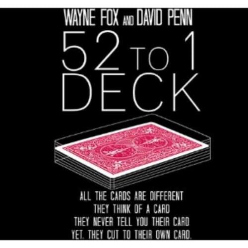 The 52 To 1 Deck By Wayne Fox Magic Tricks Card Magic and Trick Decks Close Up Performer Stage / Parlor Gimmick Magic Props Fun