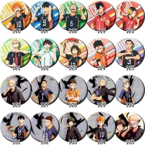 58mm Anime Badges Haikyuu!! Cool Boys Brooch Pins Badge Icons On Backpacks