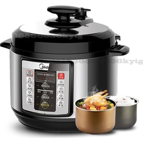 5L Electric Pressure Cooker Timing Rice Cookers for Steamed / Boiled with 2 Non-Stick Coating Inner Pot LED Display
