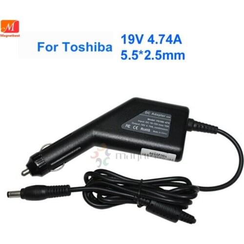19V 4.74A 90W DC Car Adapter For Toshiba Satellite A300 A200 C850 C850D L850 L750 L650 L500 Laptop Car Charger