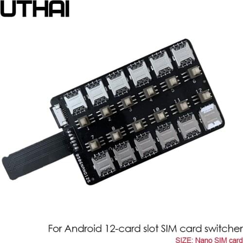 T13 12 Card Slot SIM Card Adapter Multi-SIM Card Reader Green (For IPhone) Android Mini SIM Nano Sim Card Free Restart Switch