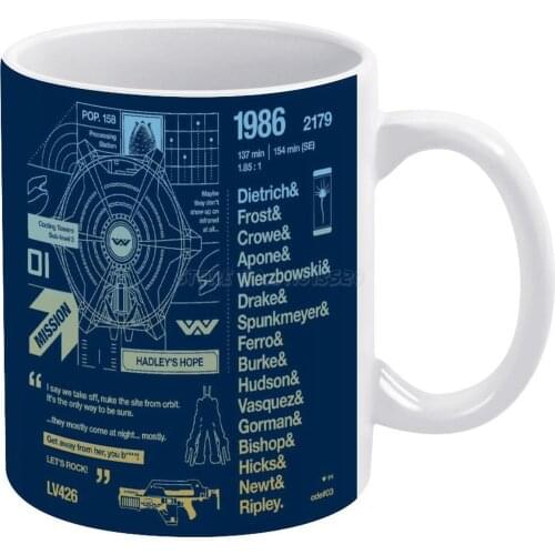 ODE #03 White Mug Coffee Mugs Girl Gift Tea Milk Cup Mugs S Film 1986 Graphic Typography Horror Movie Cool Type Movies Colonial
