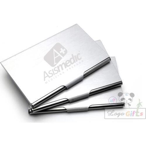 Free shipping!!Business fashion card case Stainless steel metal card holder 5pcs/lot printing laser engraved customized logo