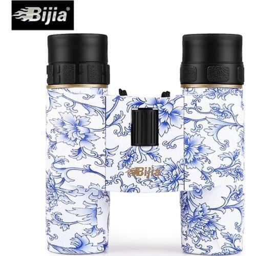 BIJIA Blue and White Porcelain 10x25 HD Night Vision Binoculars Non-infrared Telescope