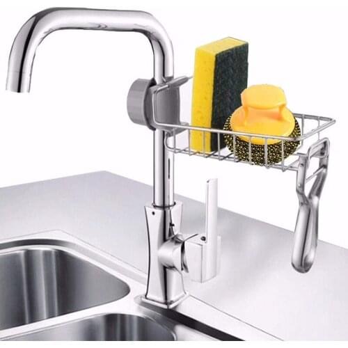 Sponge Holder Kitchen Counter Sink Organizer Drainer Storage Rack Dishcloth Sponge Soap Scrubbers Rag Holder Kitchen Accessorie